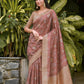 Wine Soft Banarasi Silk Saree With All Over Zari Weaving Pattern