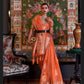 Orange Two Tone Handloom Weaving Organza Saree