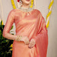 Orange Pure Kanchipuram Silk Sarees In Pure Gold Zari