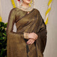 Brown Pure Kanchipuram Silk Sarees In Pure Gold Zari