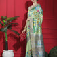 See Green Tussar Print Soft Saree with all Over Beautiful Print