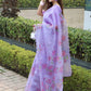 Purple Soft Organza Silk Saree with Beautiful Floral Print