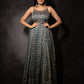 Teal Heavy Silk Digital Print Work Gown