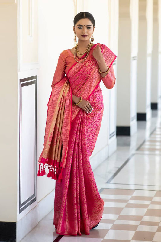 Rani Soft kanchipuram silk saree with all over zari weaves