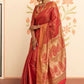 Red Soft kanchipuram silk saree with all over zari weaves