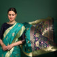 See Green Tussar Silk Patola Weaving Saree With Zari Woven Border