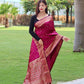 Rani Pure Soft Silk Saree With Copper And Golden Zari Weaved Border