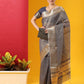 Grey Tissue Linnen Silk Saree With Fancy Zari Weaving Border