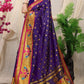Purple Paithani Pure Silk Handloom Saree With Pure Jari