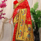 Red Paithani Pure Silk Handloom Saree With Pure Jari