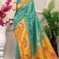 Sky Blue  Paithani Pure Silk Handloom Saree With Pure Jari