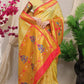 Lemon Paithani Pure Silk Handloom Saree With Pure Jari