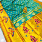 Sky Blue  Paithani Pure Silk Handloom Saree With Pure Jari