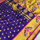 Purple Paithani Pure Silk Handloom Saree With Pure Jari