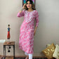 Pink Beautiful Heavy Rayon Printed Kurti