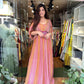Pink Heavy Fox Georgette Gown With Khatli Work