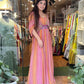Pink Heavy Fox Georgette Gown With Khatli Work