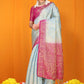 Grey Pure Softly Silk Handloom Saree