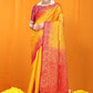 Yellow Pure Softly Silk Handloom Saree