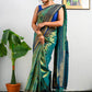 Dark Green Pure Heavy Golden Contrast Kanjeevaram Silk Saree