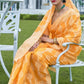 Yellow Banarasi Cotton Chikankari Weaving Sarees