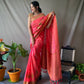 Rani  Cotton Slub Sarees With Copper Zari Temple Weaving Border