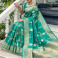 Sky Blue Soft Banarasi Katan silk saree