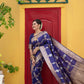 Blue Soft Banarasi Katan silk saree