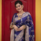 Blue Soft Banarasi Katan silk saree