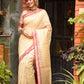 Cream Cotton Silk Saree With Gold Zari Woven Pattern