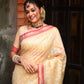Cream Cotton Silk Saree With Gold Zari Woven Pattern