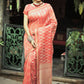 Orange Cotton Silk Saree With Gold Zari Woven Pattern