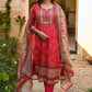Red Beautiful Muslin With Prosid  Design Work