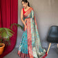 Sky Blue  Pure Tissue Silk Saree With Zari Weaving
