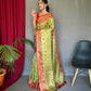 Green Pure Tissue Silk Saree With Zari Weaving