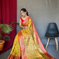 Yellow Pure Tissue Silk Saree With Zari Weaving