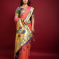 Orange Banarasi Soft Silk Paithani Saree With Fancy Meena