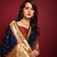 Blue Banarasi Soft Silk Paithani Saree With Fancy Meena