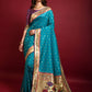 Sky Blue Banarasi Soft Silk Paithani Saree With Fancy Meena