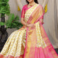 Cream Kanchipuram Handloom Weaving Silk Saree
