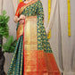Green Kanchipuram Handloom Weaving Silk Saree