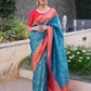 Blue Soft Lichi Silk Saree