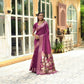 Purple Linen Silk Saree With Sequence Zari Weaves