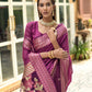 Purple Linen Silk Saree With Sequence Zari Weaves