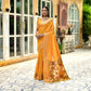 Yellow Linen Silk Saree With Sequence Zari Weaves