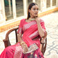 Pink Linen Silk Saree With Sequence Zari Weaves
