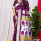 Wine Beautiful Soft Pure Silk Paithani Saree