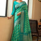 Green Semi Tussar Silk Saree