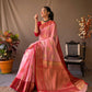 Pink Linen Saree With Chap Border