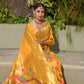 Yellow Paithani Pure Silk Handloom Saree With Pure Jari